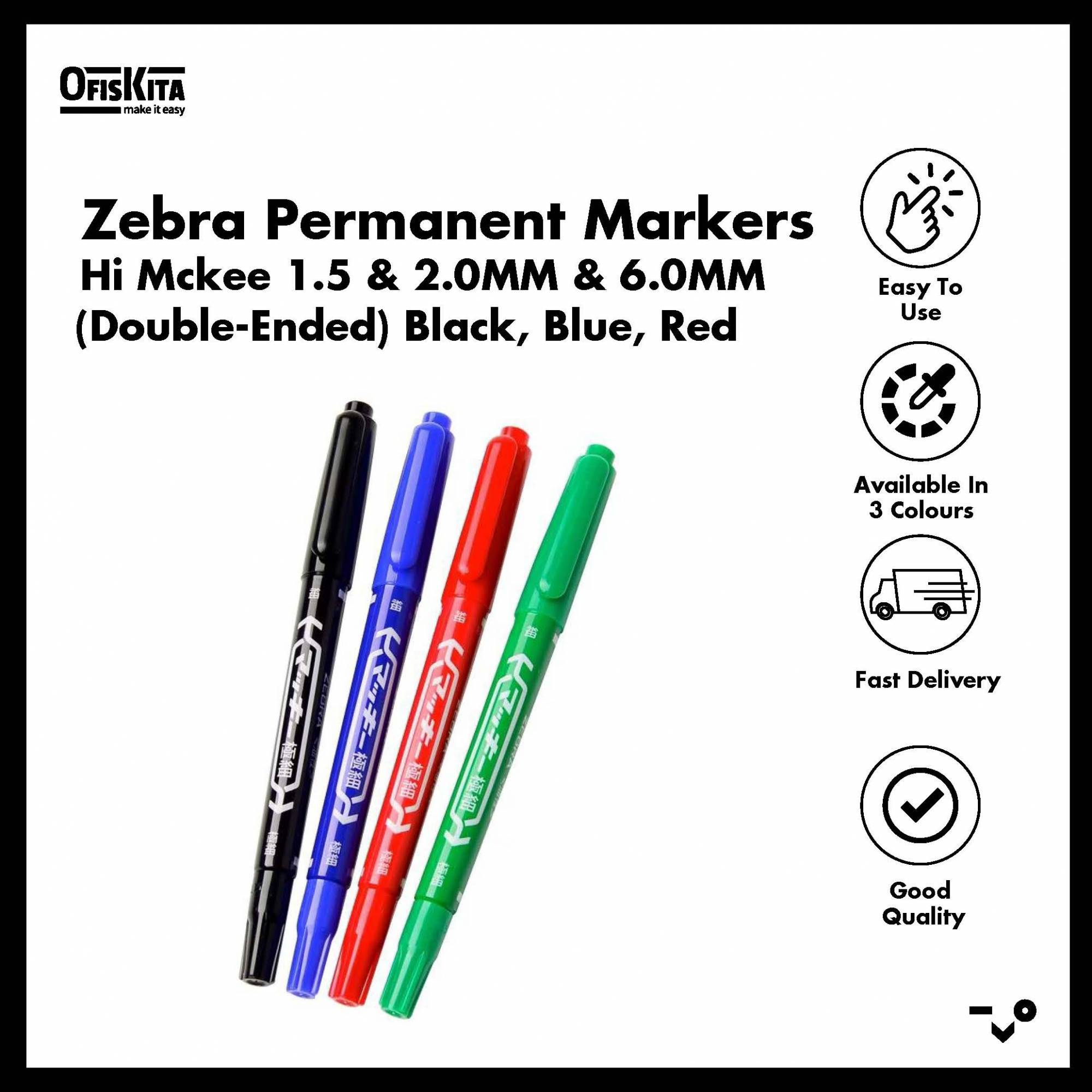 Zebra Permanent Markers Mckee Extra Fine 0.5 & 1.0/1.3MM (DoubleEnded)